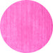 Round Solid Pink Modern Rug, con65pnk