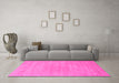 Machine Washable Solid Pink Modern Rug in a Living Room, wshcon65pnk