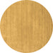 Round Machine Washable Solid Brown Modern Rug, wshcon65brn