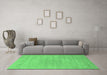 Machine Washable Solid Emerald Green Modern Area Rugs in a Living Room,, wshcon65emgrn