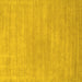 Square Solid Yellow Modern Rug, con65yw