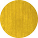 Round Solid Yellow Modern Rug, con65yw