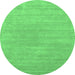 Round Solid Emerald Green Modern Rug, con65emgrn