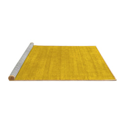Sideview of Machine Washable Solid Yellow Modern Rug, wshcon65yw