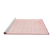 Serging Thickness of Machine Washable Contemporary Light Red Pink Rug, wshcon66