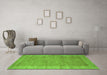 Machine Washable Abstract Green Contemporary Area Rugs in a Living Room,, wshcon660grn