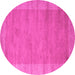 Round Abstract Pink Contemporary Rug, con660pnk