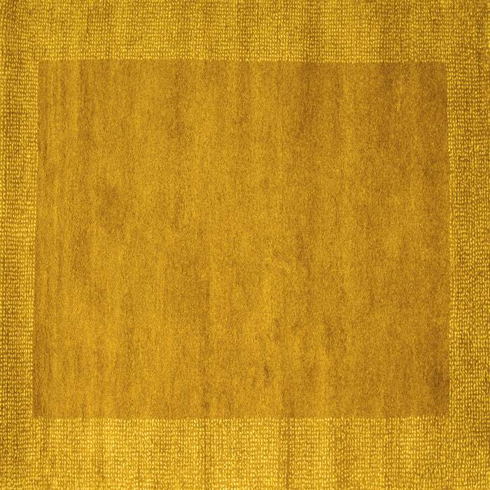 Square Machine Washable Abstract Yellow Contemporary Rug, wshcon660yw