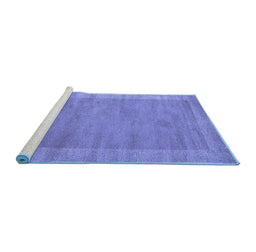 Sideview of Machine Washable Abstract Blue Contemporary Rug, wshcon660blu