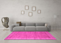 Machine Washable Abstract Pink Contemporary Rug, wshcon660pnk
