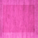 Square Machine Washable Abstract Pink Contemporary Rug, wshcon660pnk