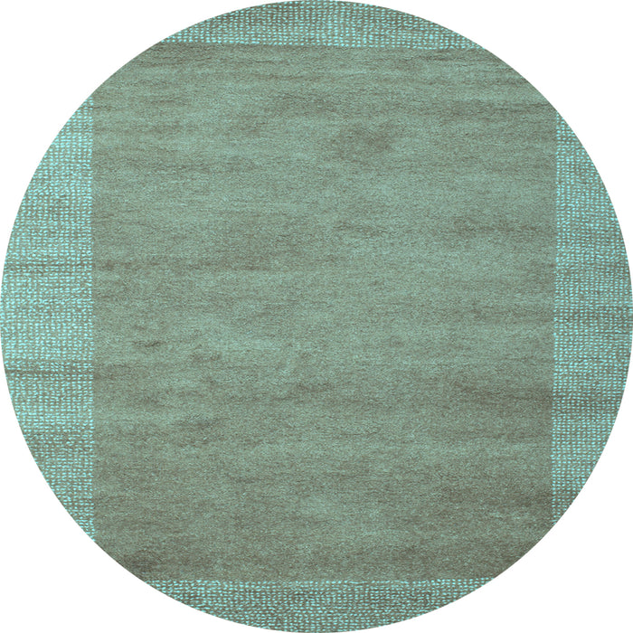 Round Abstract Light Blue Contemporary Rug, con660lblu