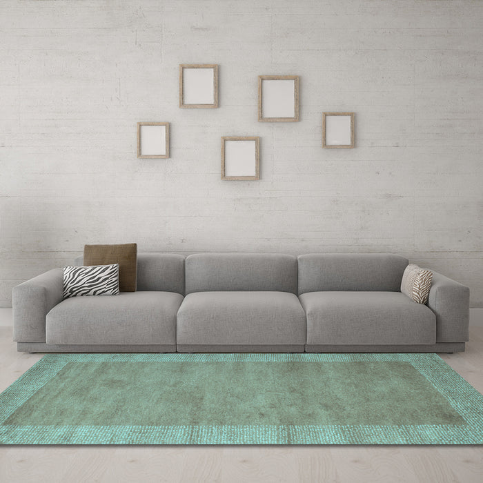 Machine Washable Abstract Light Blue Contemporary Rug in a Living Room, wshcon660lblu