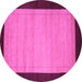 Round Abstract Purple Contemporary Rug, con661pur