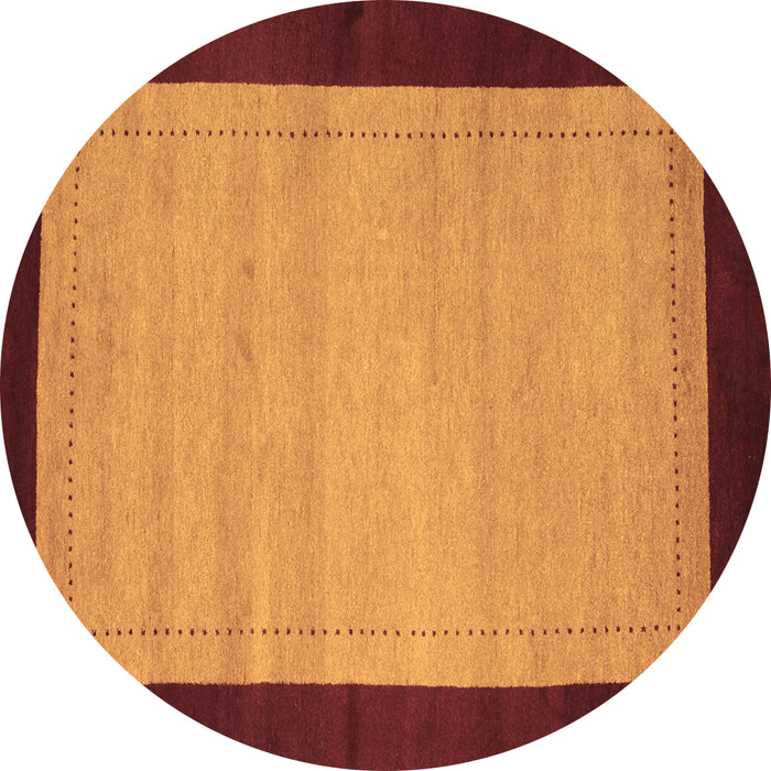 Round Abstract Brown Contemporary Rug, con661brn