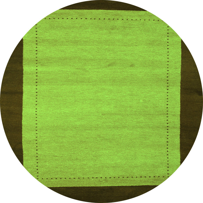 Square Abstract Green Contemporary Rug, con661grn