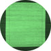 Round Abstract Emerald Green Contemporary Rug, con661emgrn