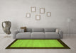 Machine Washable Abstract Green Contemporary Area Rugs in a Living Room,, wshcon661grn
