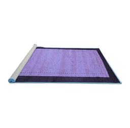 Sideview of Machine Washable Abstract Blue Contemporary Rug, wshcon661blu