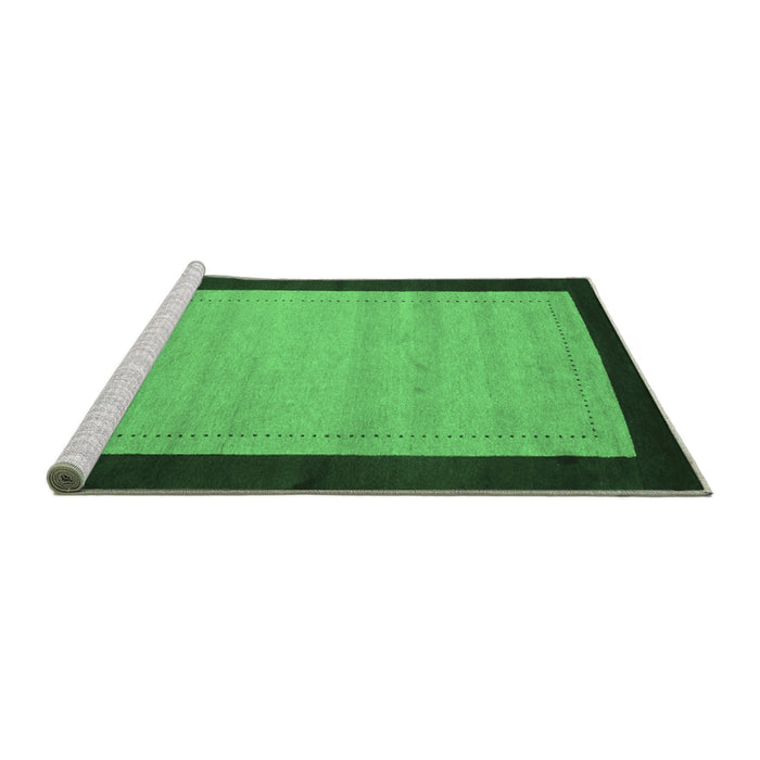 Sideview of Machine Washable Abstract Emerald Green Contemporary Area Rugs, wshcon661emgrn
