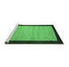 Sideview of Machine Washable Abstract Emerald Green Contemporary Area Rugs, wshcon661emgrn