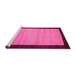 Sideview of Machine Washable Abstract Pink Contemporary Rug, wshcon661pnk