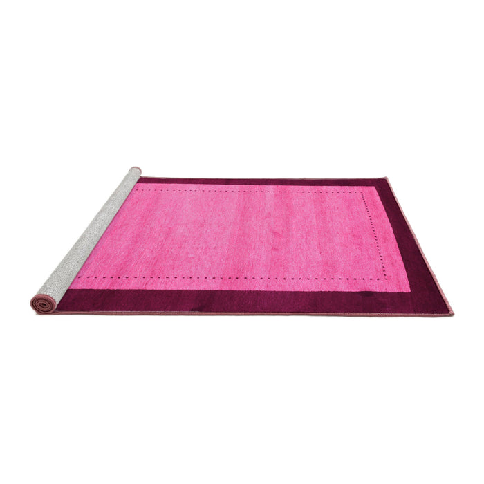 Sideview of Machine Washable Abstract Pink Contemporary Rug, wshcon661pnk