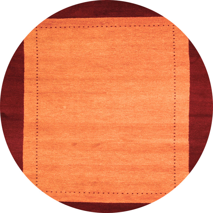 Square Abstract Orange Contemporary Rug, con661org