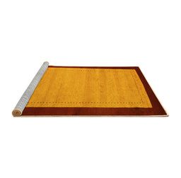 Sideview of Machine Washable Abstract Yellow Contemporary Rug, wshcon661yw