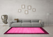 Machine Washable Abstract Pink Contemporary Rug in a Living Room, wshcon661pnk