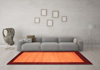 Machine Washable Abstract Orange Contemporary Rug, wshcon661org