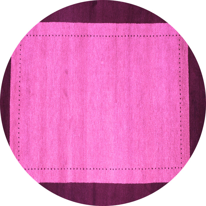 Round Machine Washable Abstract Purple Contemporary Area Rugs, wshcon661pur
