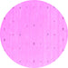 Round Solid Purple Modern Rug, con662pur