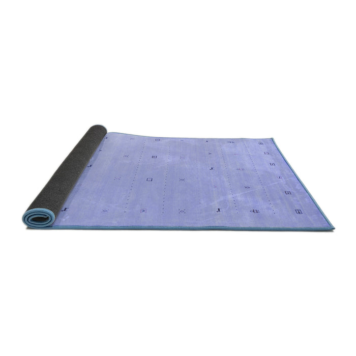 Sideview of Solid Blue Modern Rug, con662blu