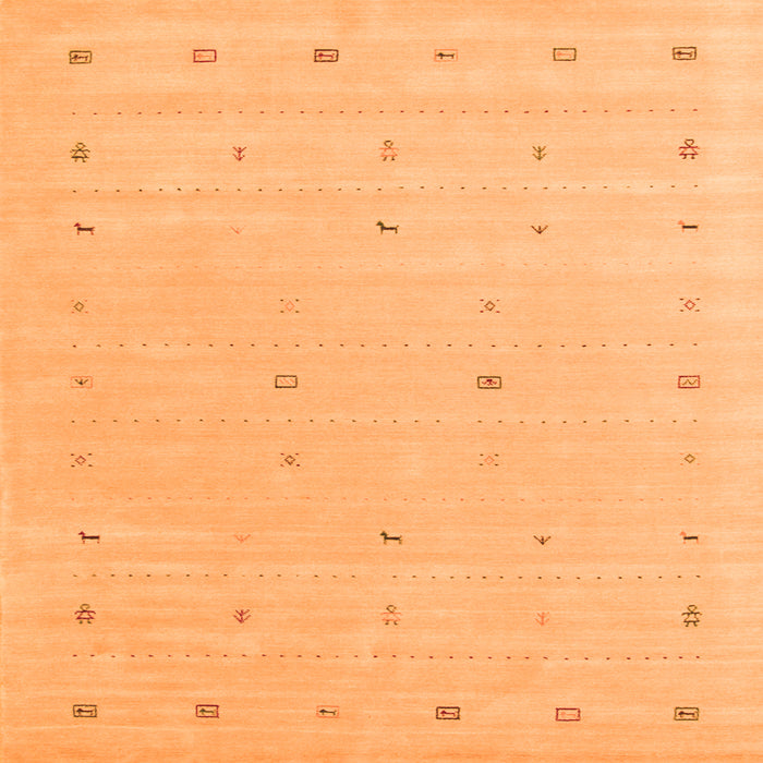 Serging Thickness of Solid Orange Modern Rug, con662org