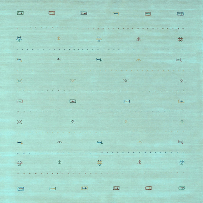 Square Machine Washable Solid Light Blue Modern Rug, wshcon662lblu