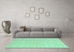 Machine Washable Solid Turquoise Modern Area Rugs in a Living Room,, wshcon662turq