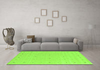 Machine Washable Solid Green Modern Rug, wshcon662grn