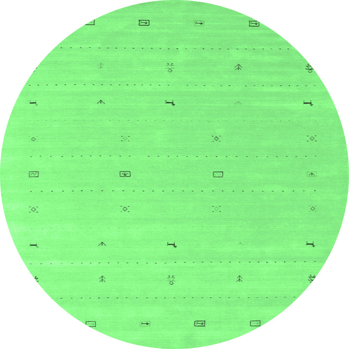 Round Solid Emerald Green Modern Rug, con662emgrn