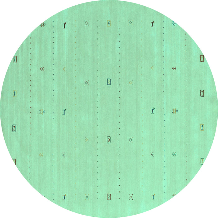 Round Solid Turquoise Modern Rug, con662turq