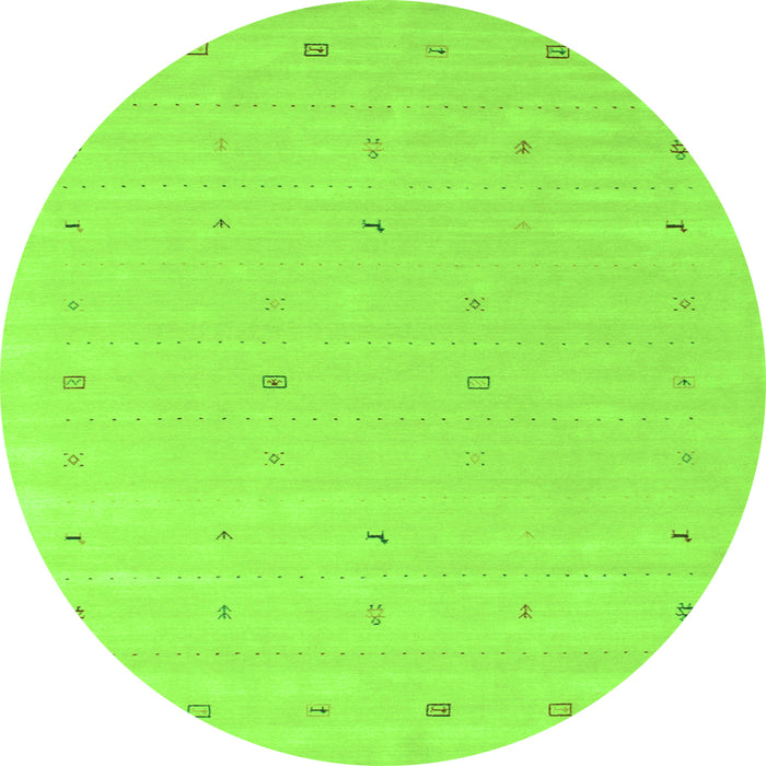 Square Solid Green Modern Rug, con662grn