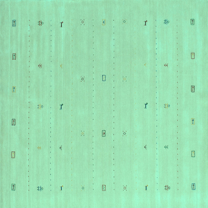 Square Solid Turquoise Modern Rug, con662turq