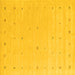 Square Machine Washable Solid Yellow Modern Rug, wshcon662yw