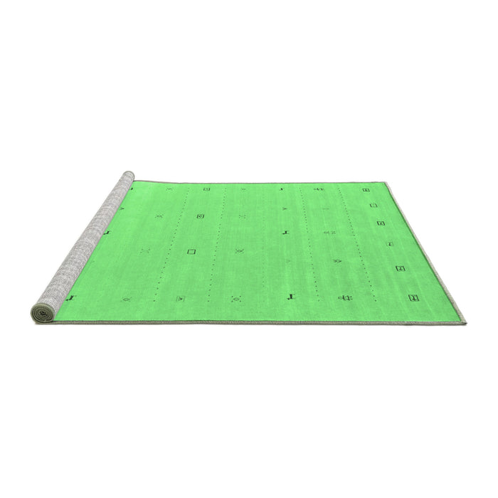 Sideview of Machine Washable Solid Emerald Green Modern Area Rugs, wshcon662emgrn