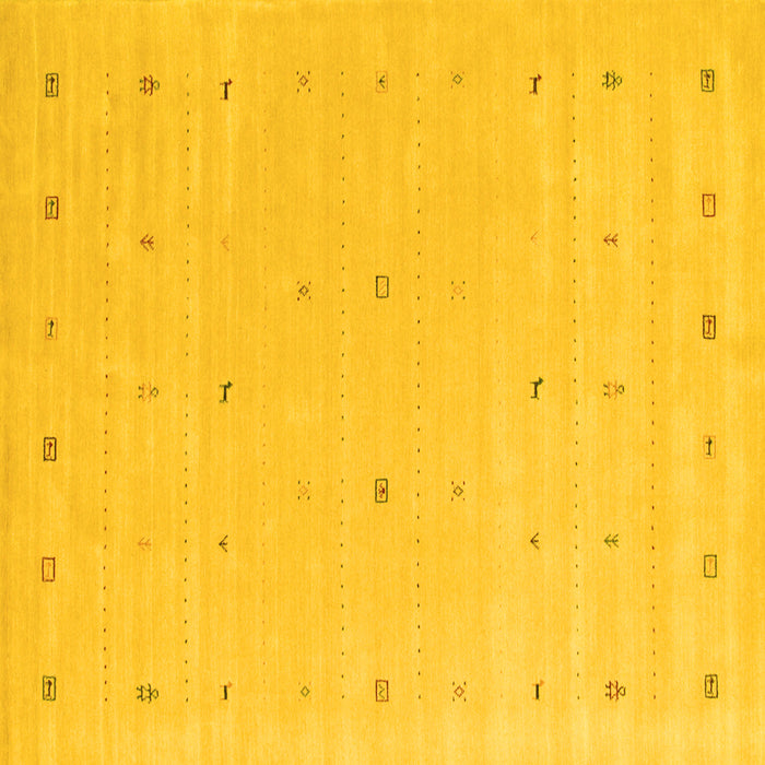 Square Solid Yellow Modern Rug, con662yw
