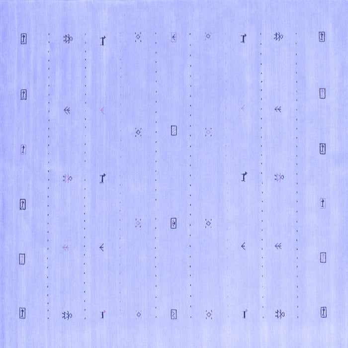 Square Solid Blue Modern Rug, con662blu