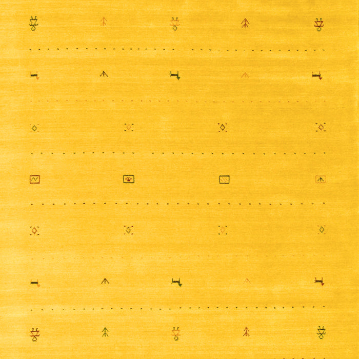 Machine Washable Solid Yellow Modern Rug, wshcon662yw