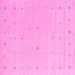 Square Machine Washable Solid Pink Modern Rug, wshcon662pnk