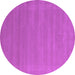 Round Abstract Purple Contemporary Rug, con663pur