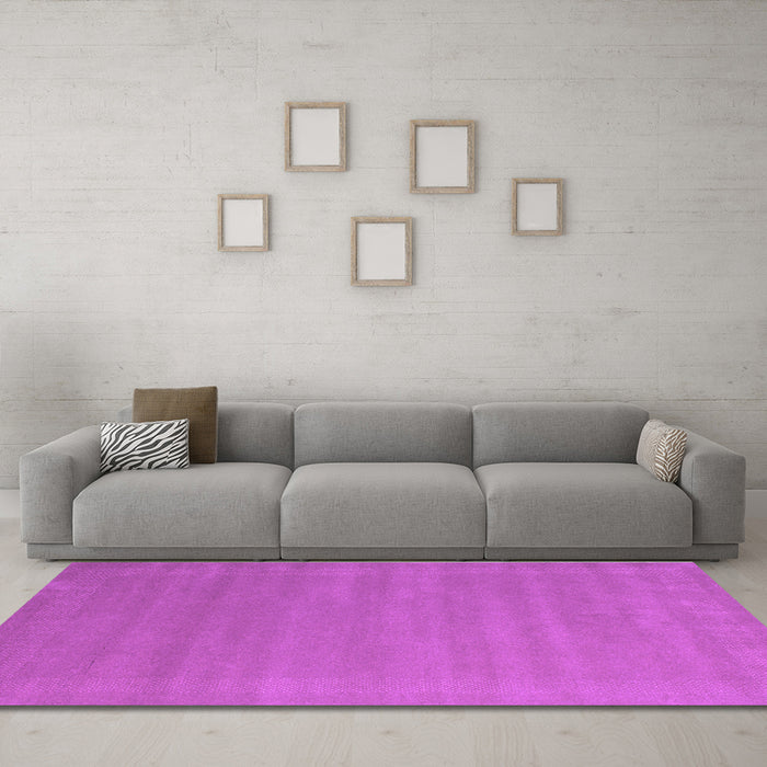 Machine Washable Abstract Purple Contemporary Area Rugs in a Living Room, wshcon663pur